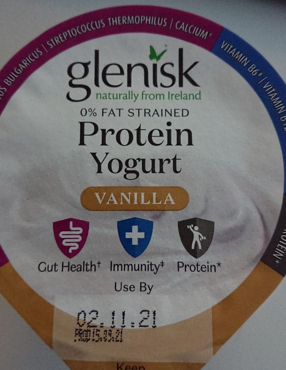 Fotografie - Protein Yogurt Vanilla 0% Fat Strained Glenisk