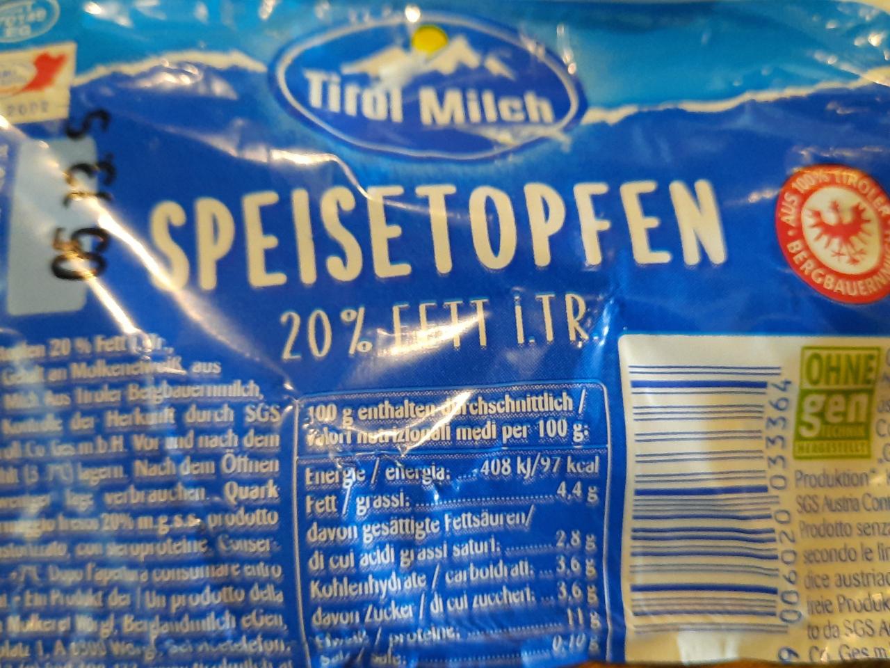 Fotografie - Speisetopfen 20% Tirol Milch