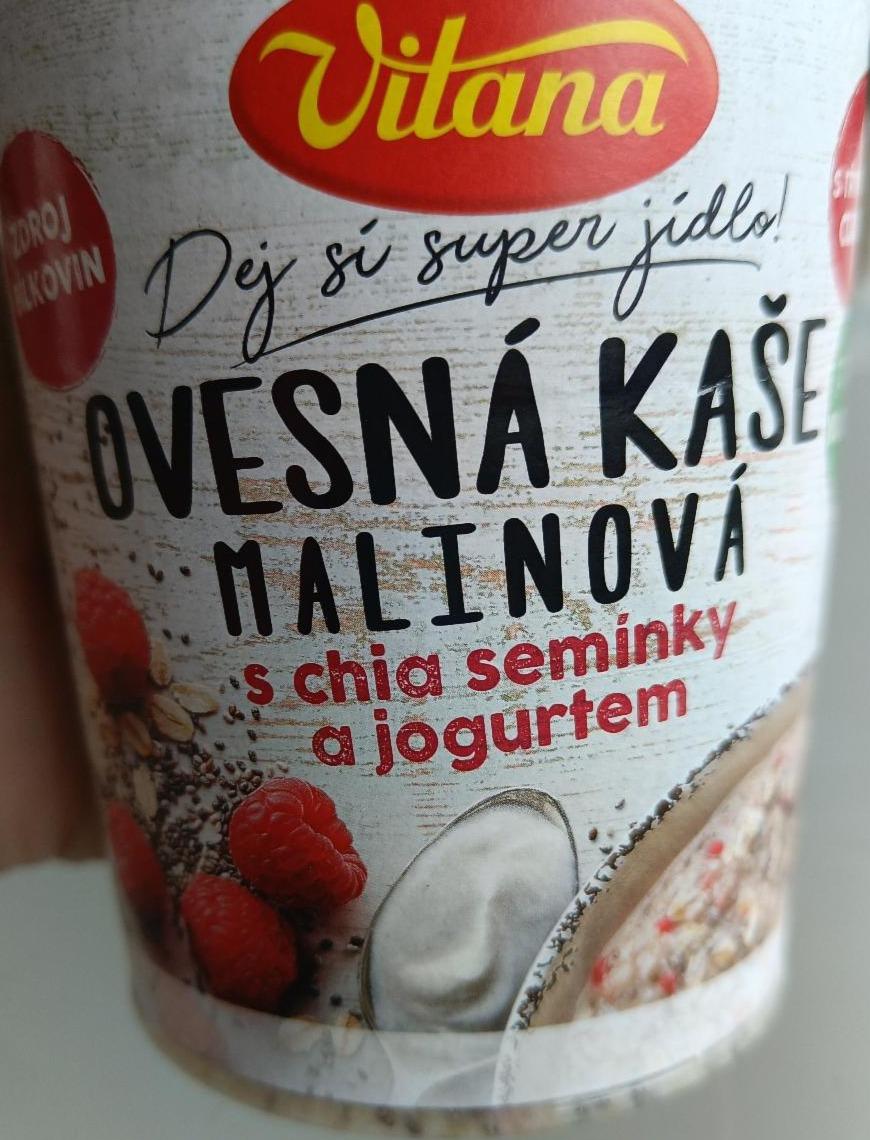 Fotografie - Ovesná kaše malinová s chia semínky a jogurtem Vitana