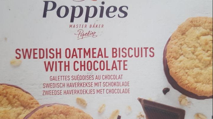 Fotografie - Swedish oatmeal biscuits with chocolate Poppies