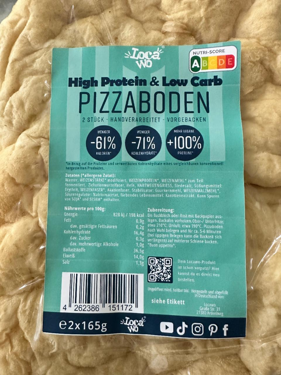 Fotografie - High Protein & Low Carb Pizzaboden Locawo