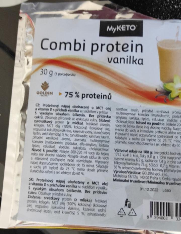 Fotografie - Combi protein vanilka MyKeto