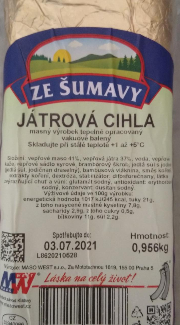 Fotografie - Játrová cihla Ze Šumavy