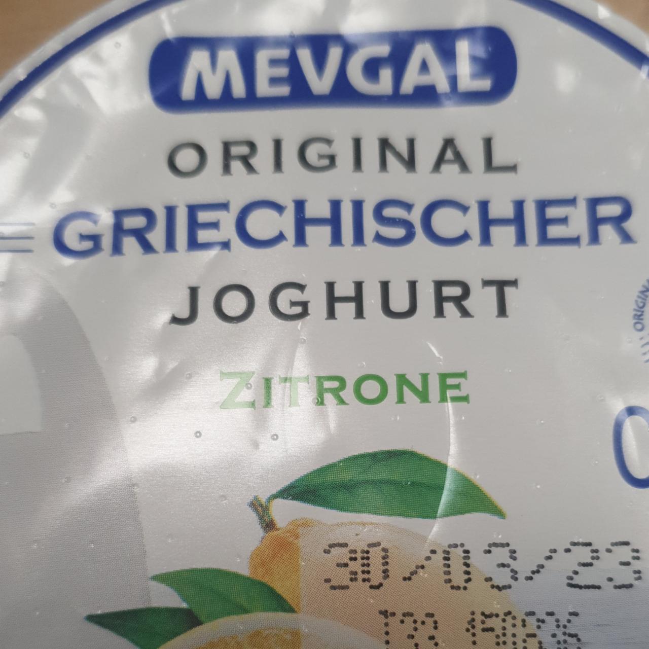 Fotografie - Original griechischier Joghurt Zitrone Mevgal