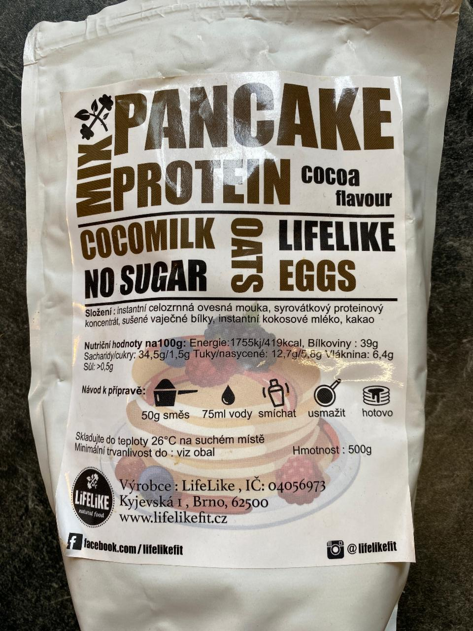 Fotografie - Mix pancake protein cocoa flavour LifeLike