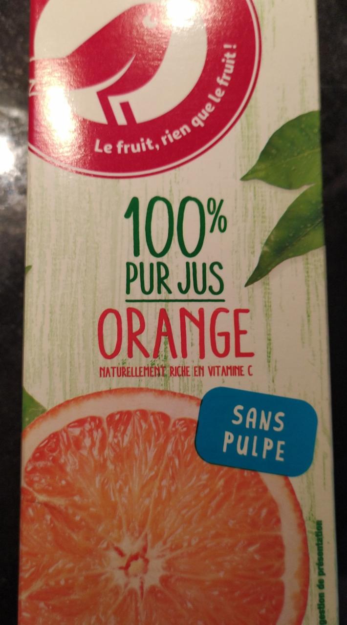 Fotografie - 100% pur jus Orange sans pulpe Auchan