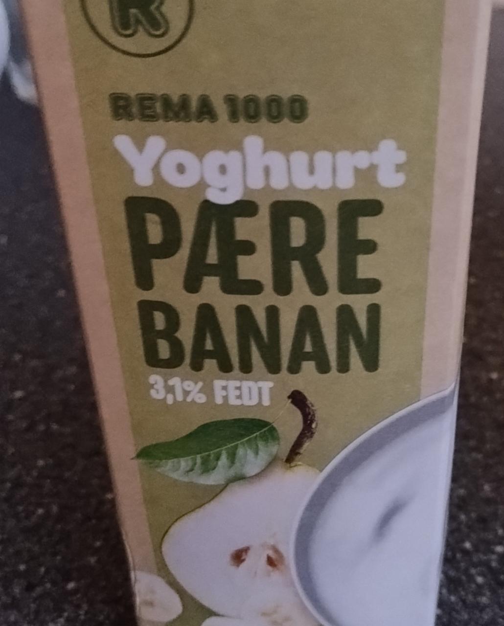 Fotografie - Yoghurt pære banan 3,1% fedt Rema1000