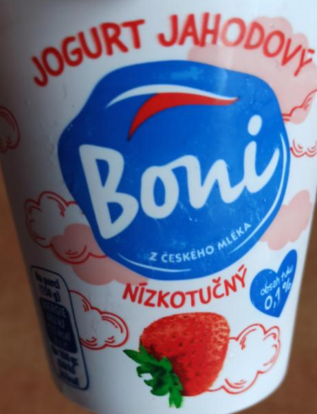 Fotografie - Jogurt jahodový nízkotučný 0,1% Boni