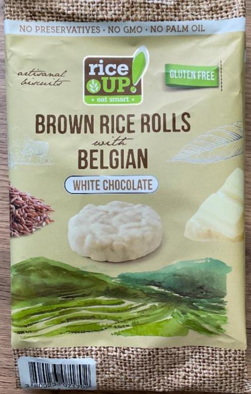 Fotografie - BEZLEPEK Rice Up! Rýžové minichlebíčky Bílá belgická čokoláda