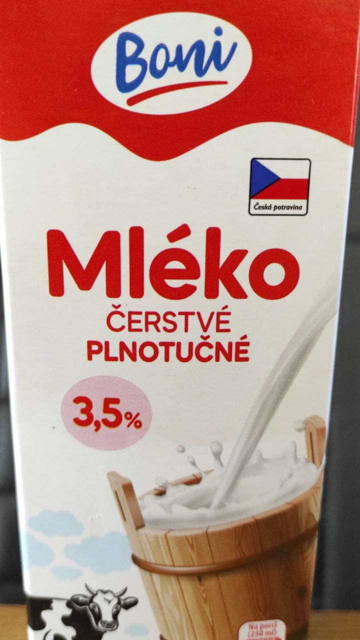 Fotografie - Mléko čerstvé plnotučné 3,5% Boni