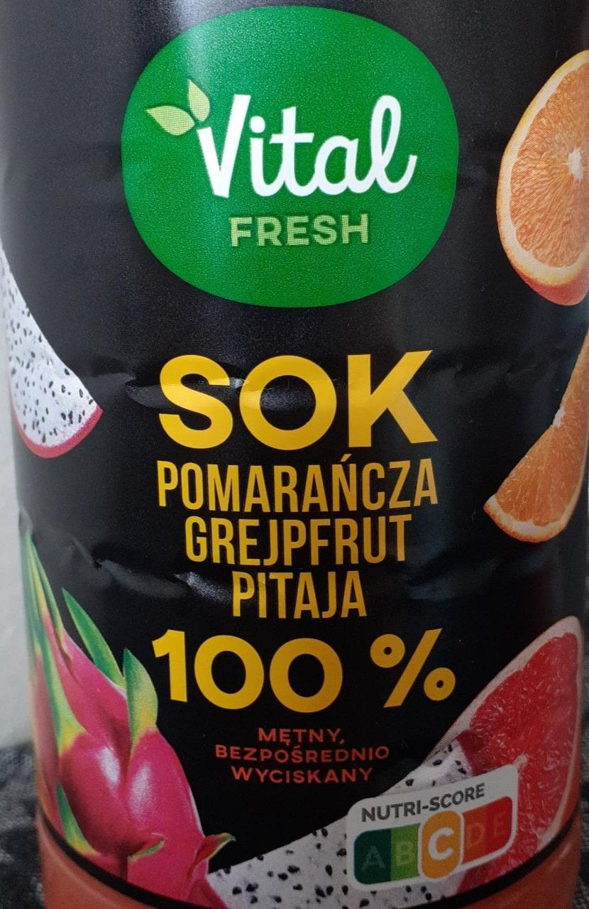 Fotografie - Sok pomarańcza grejpfrut pitaja 100% Vital fresh
