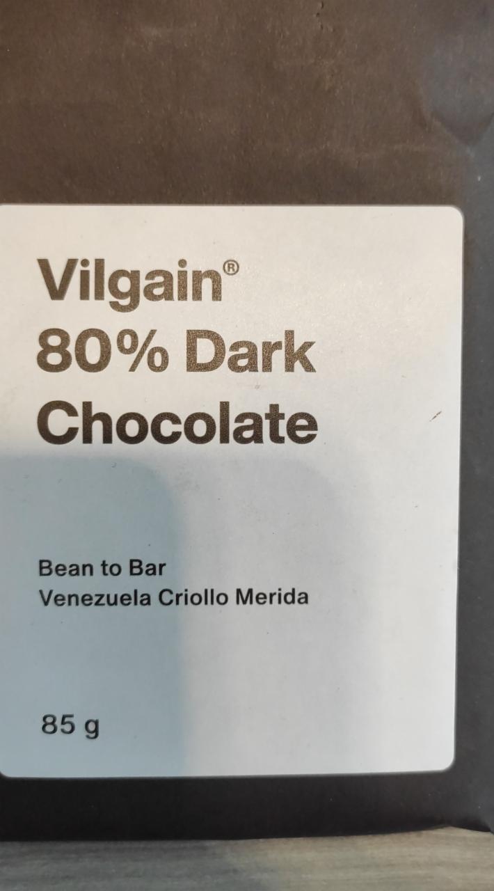 Fotografie - 80% dark chocolate Vilgain