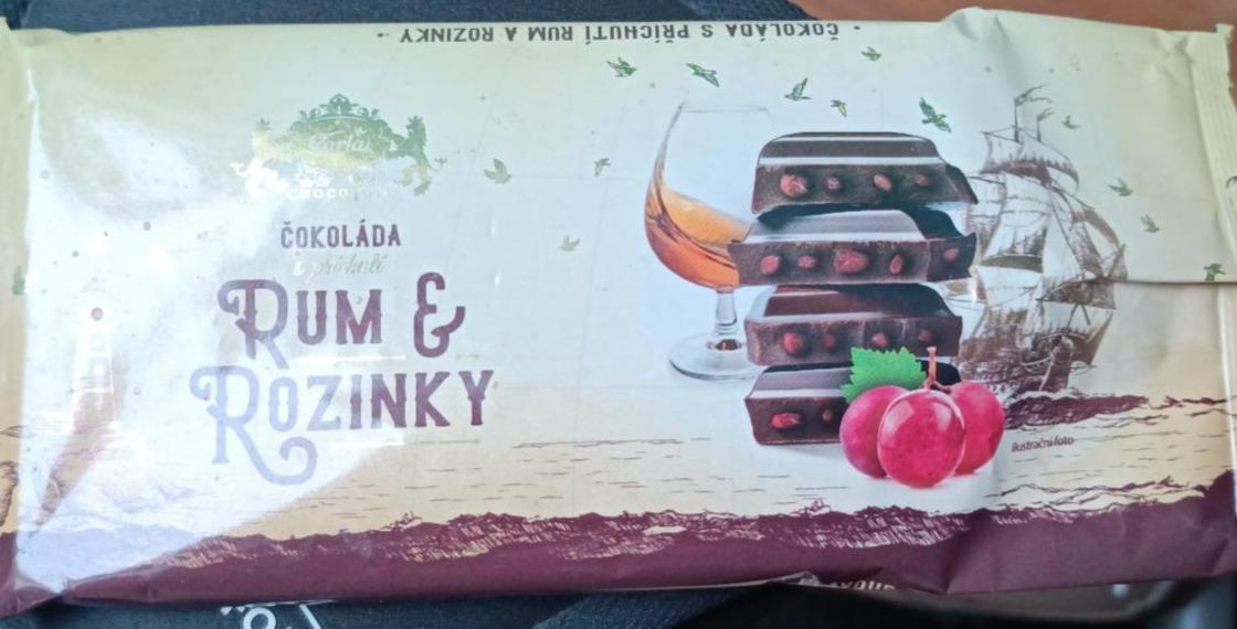 Fotografie - Hořká čokoláda s příchutí rum & rozinky Carla