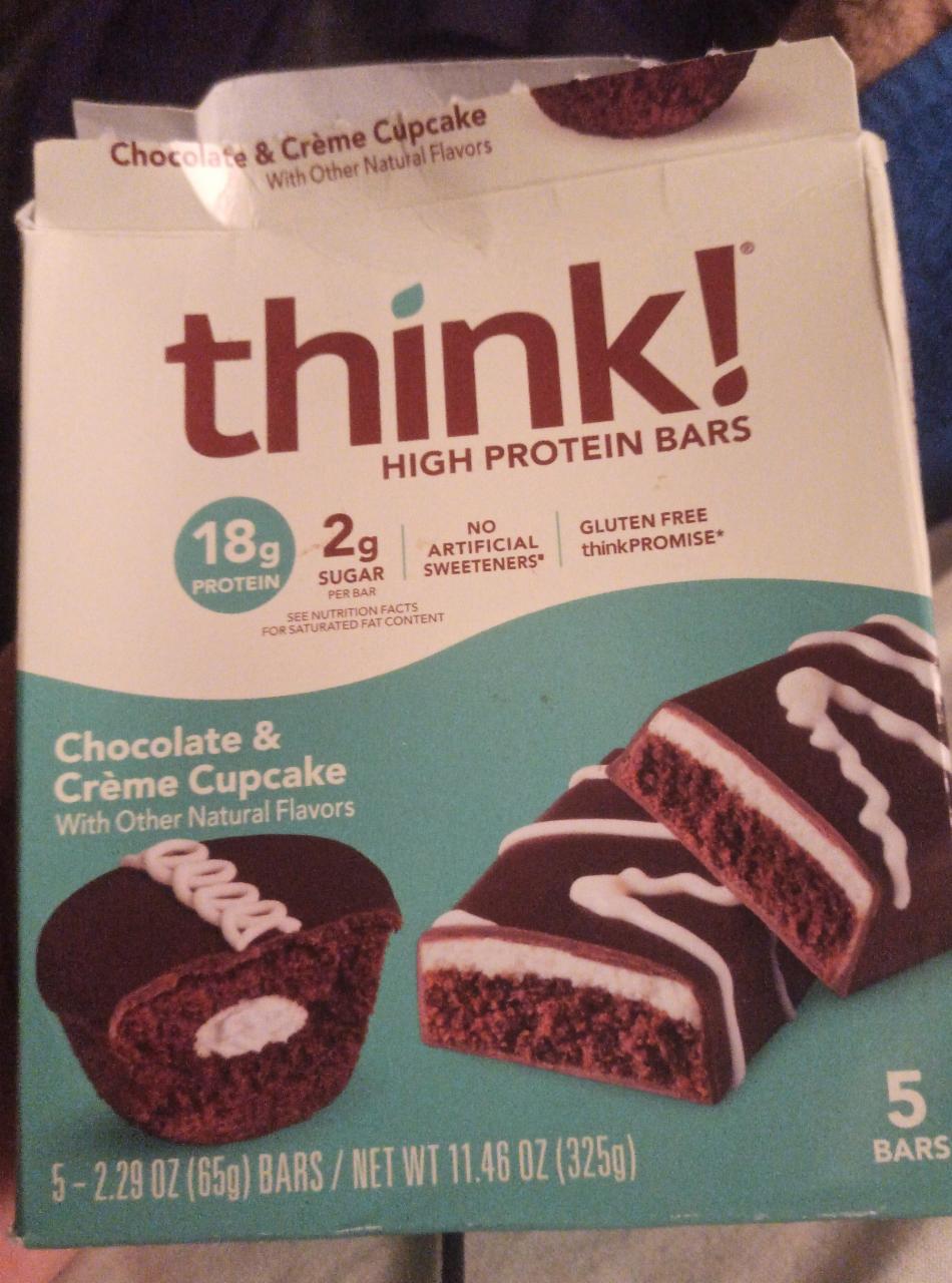 Fotografie - Chocolate & Crème Cupcake High Protein Bars Think!