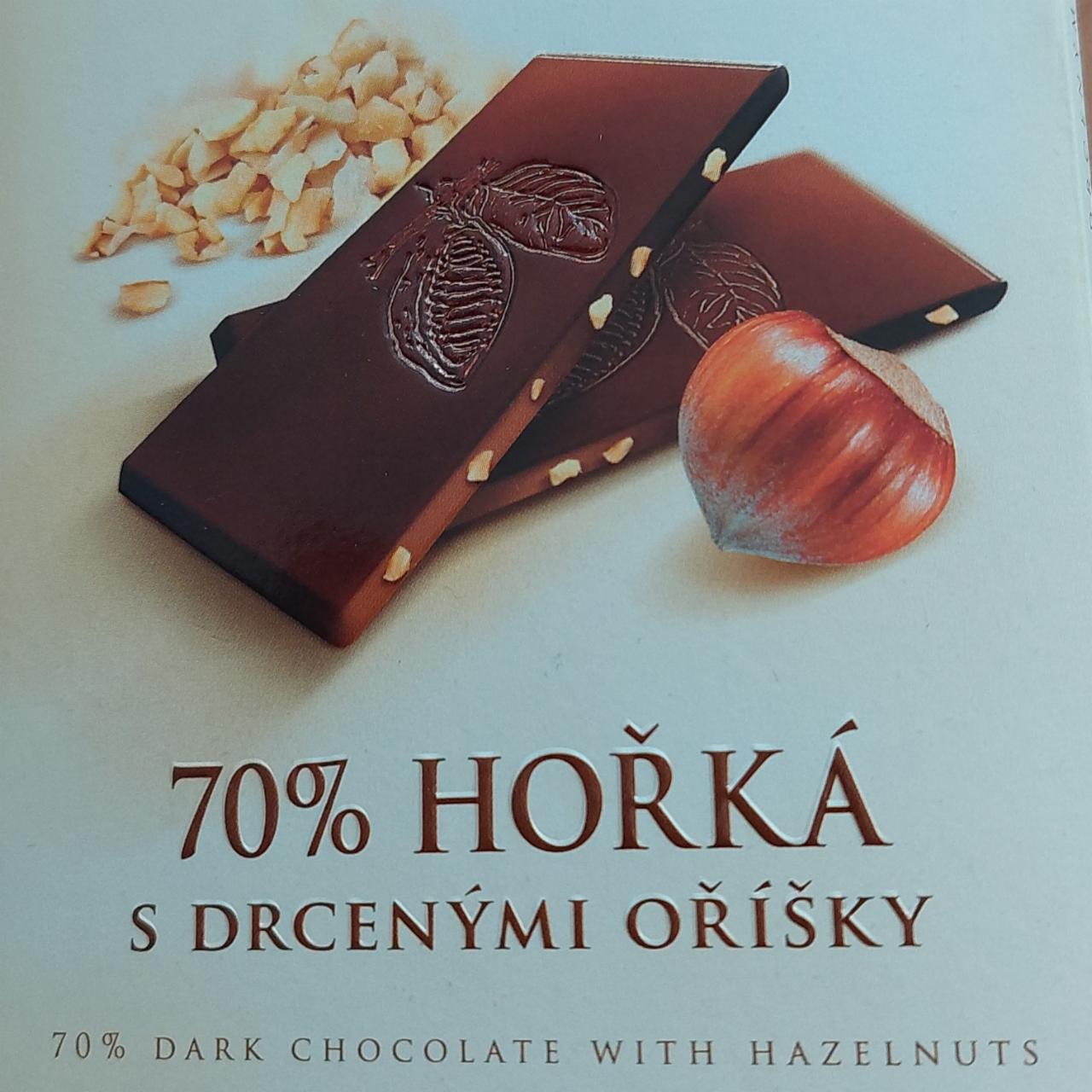 Fotografie - 70% Hořká čokoláda s drcenými oříšky Carla
