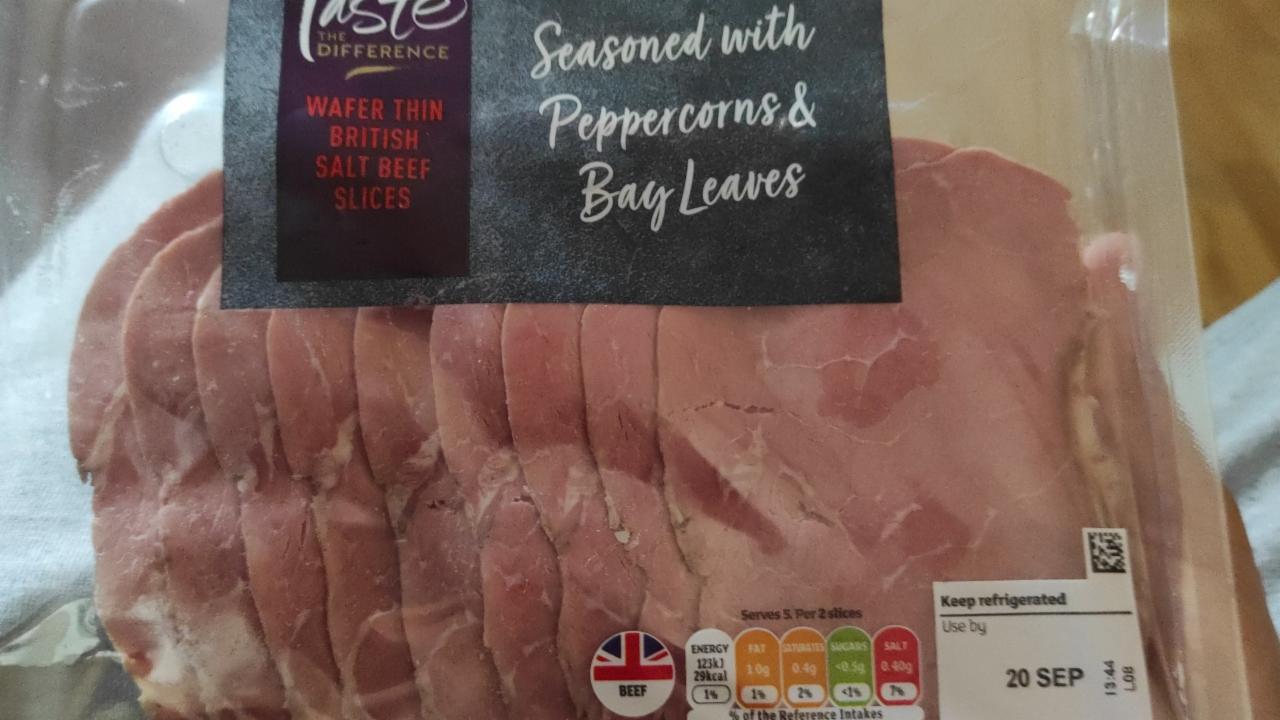 Fotografie - Wafer Thin British Salt Beef Slices Taste the Difference Sainsbury's