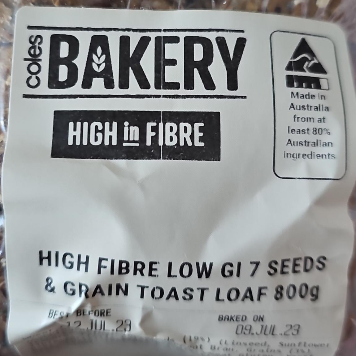 Fotografie - High Fibre Low Gi 7 Seeds & Grains Toast Bread Loaf Coles