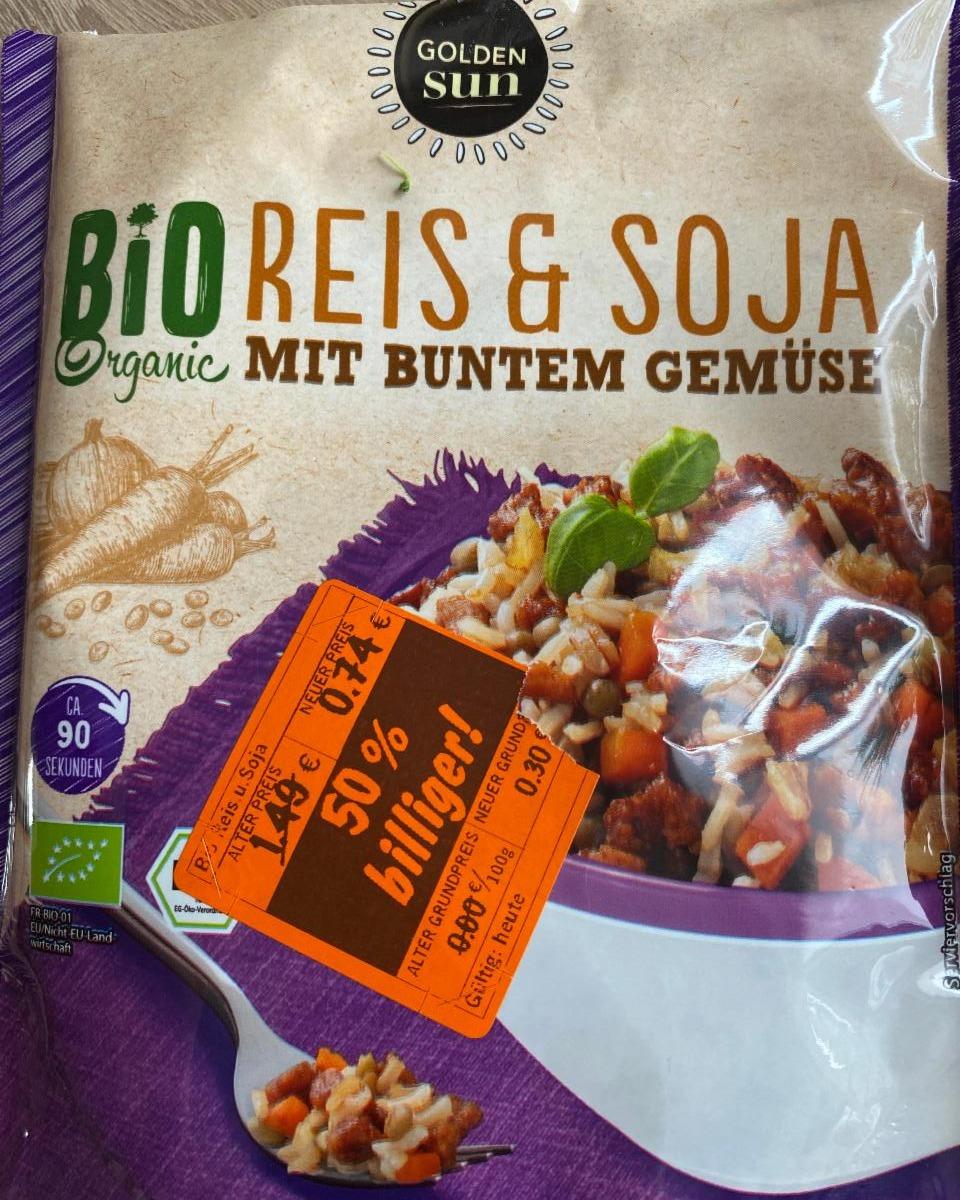 Fotografie - Bio Organic Reis & Soja mit buntem gemüse Golden Sun
