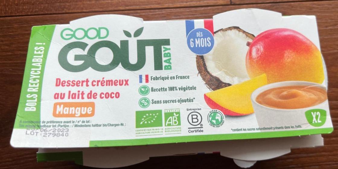 Fotografie - Bio Dessert crémeux au lait de coco Mangue Good Gout