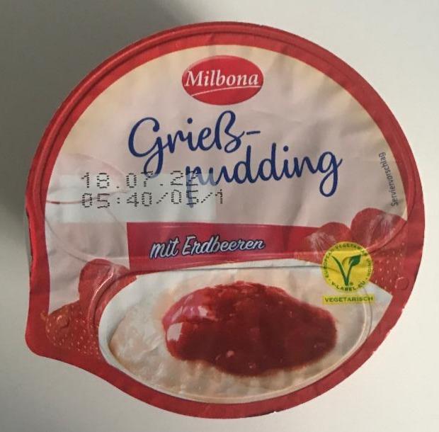 Fotografie - Griess-pudding mit Erdbeeren Milbona