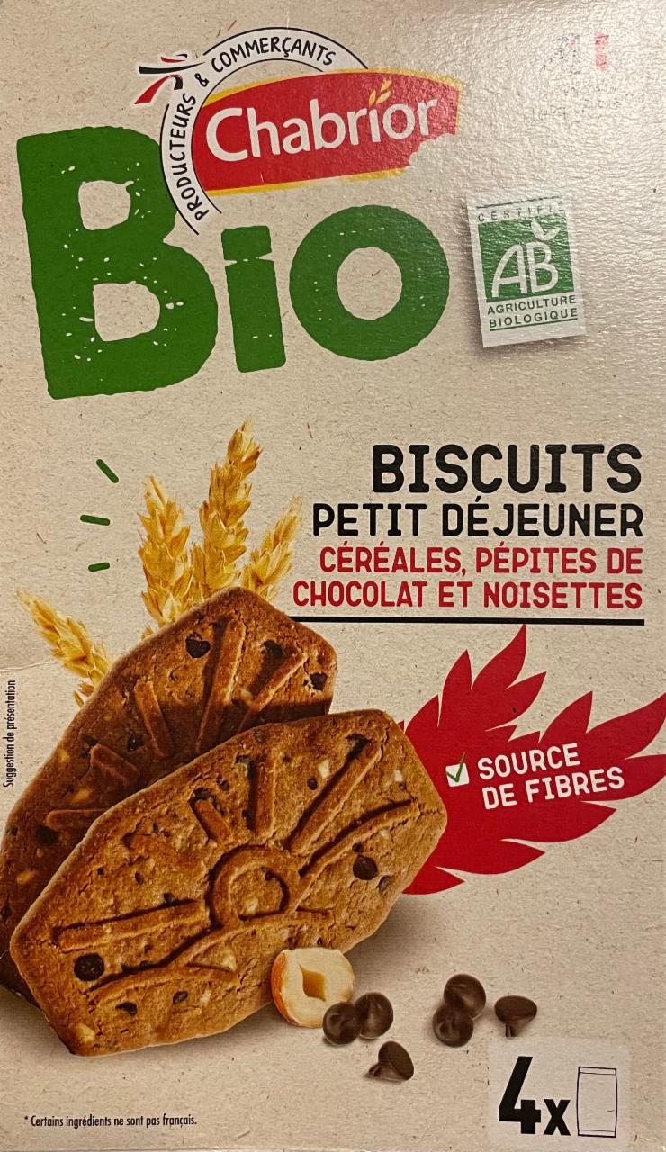 Fotografie - Bio Biscuits petit déjeuner céréales pépites de chocolat Chabrior