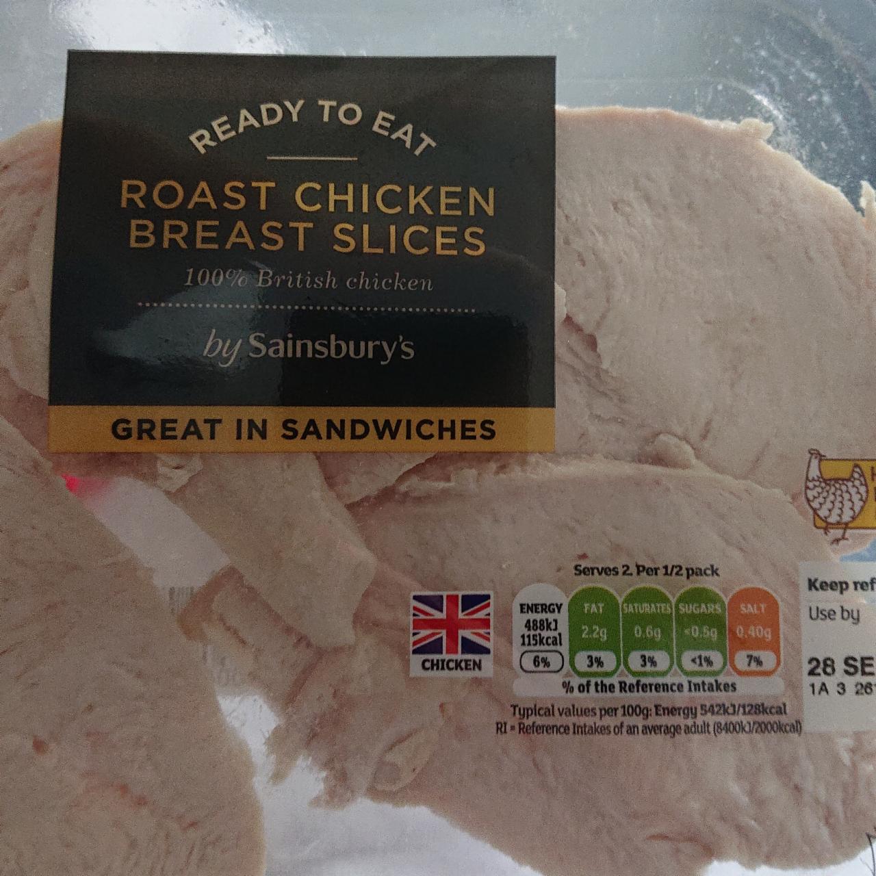 Fotografie - Roast chicken breast slices Sainsbury's