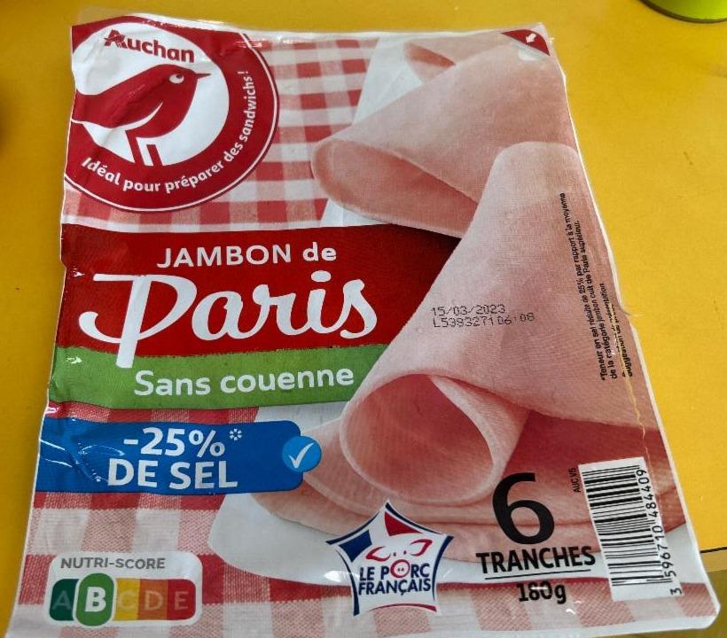 Fotografie - Jambon de Paris sans couenne Auchan
