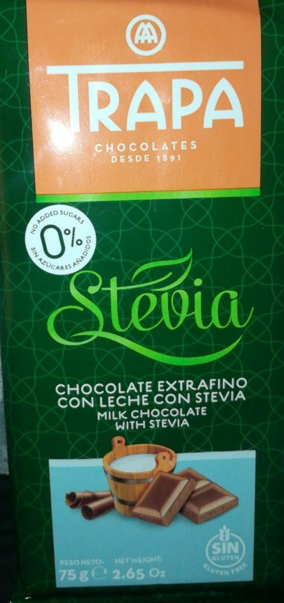 Fotografie - Stevia Chocolate extrafino con leche con stevia Trapa