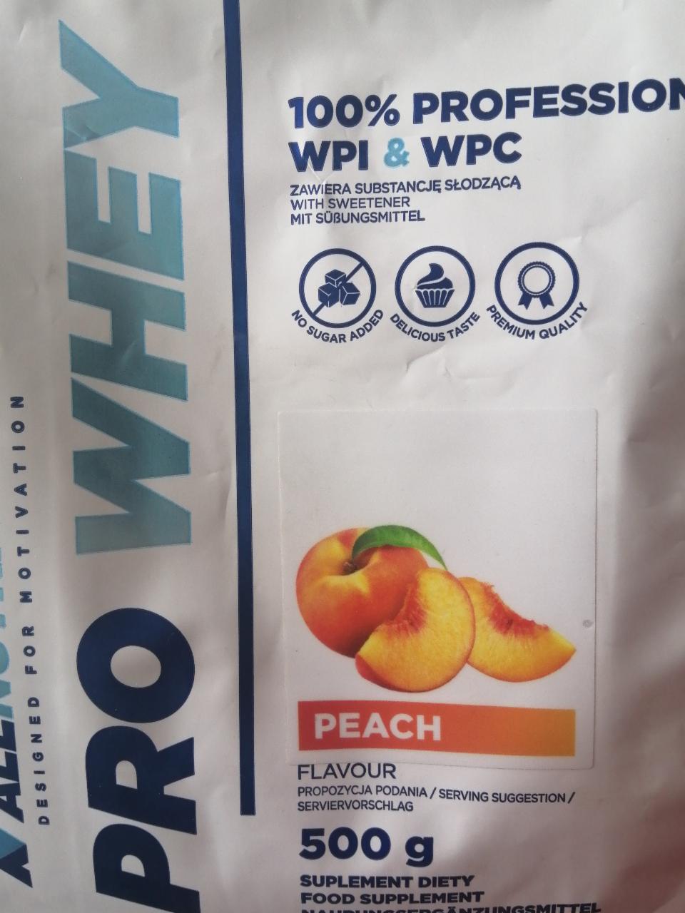 Fotografie - Pro Whey 100% WPI & WPC Peach Allnutrition