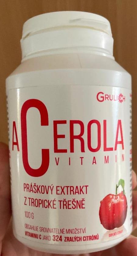 Fotografie - Acerola vitamin práškový extrakt z tropické třešně Grulich