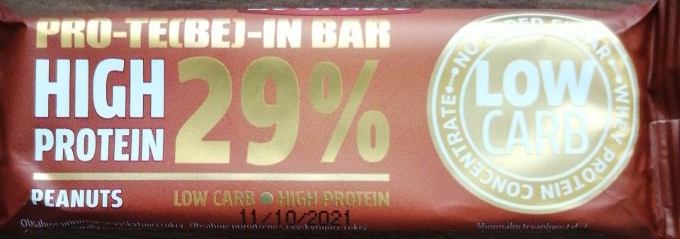 Fotografie - Pro-te(be)-in bar High protein 29% Low carb Peanuts LeGracie