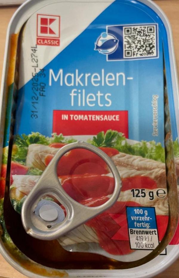 Fotografie - Makrelen-Filets in Tomatensaucr K-Classic