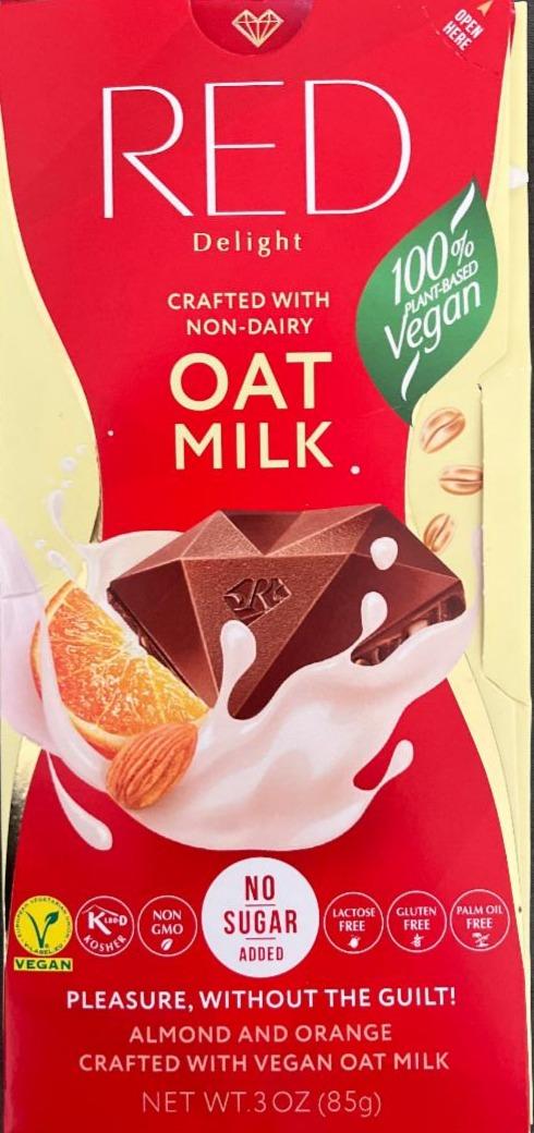 Fotografie - Crafted with non-dairy Oat milk Red Delight
