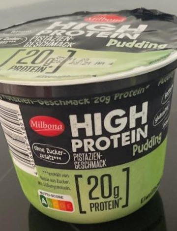 Fotografie - High protein Pudding Pistazien Milbona