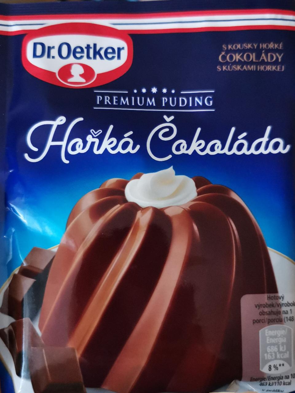 Fotografie - Premium Puding Hořká čokoláda s kousky hořké čokolády Dr.Oetker