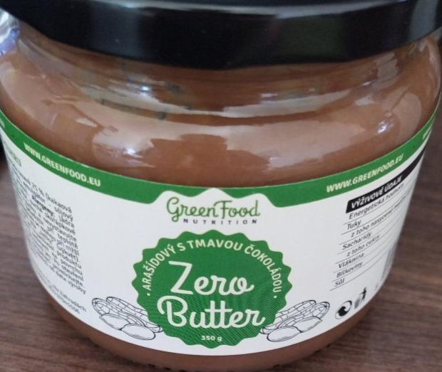 Fotografie - Greenfood zero butter arašídy hořká čokoláda