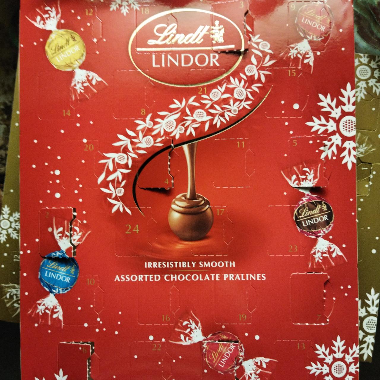 Fotografie - Lindor Advent calendar Red Assorted chocolate pralines Lindt