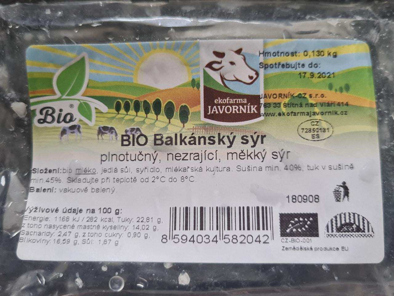 Fotografie - BIO Balkánský sýr Ekofarma Javorník