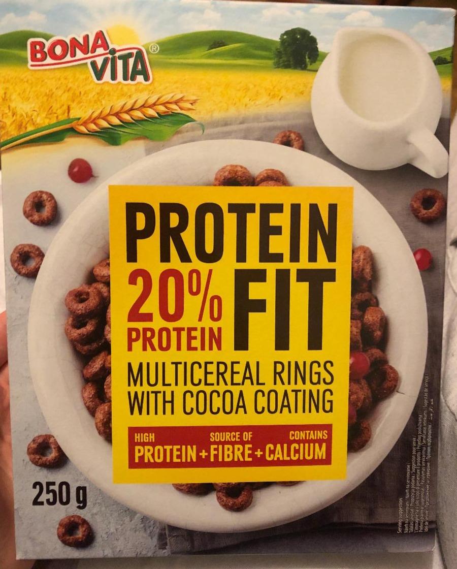 Fotografie - Protein Fit 20% multicereal rings with cocoa coating Bonavita