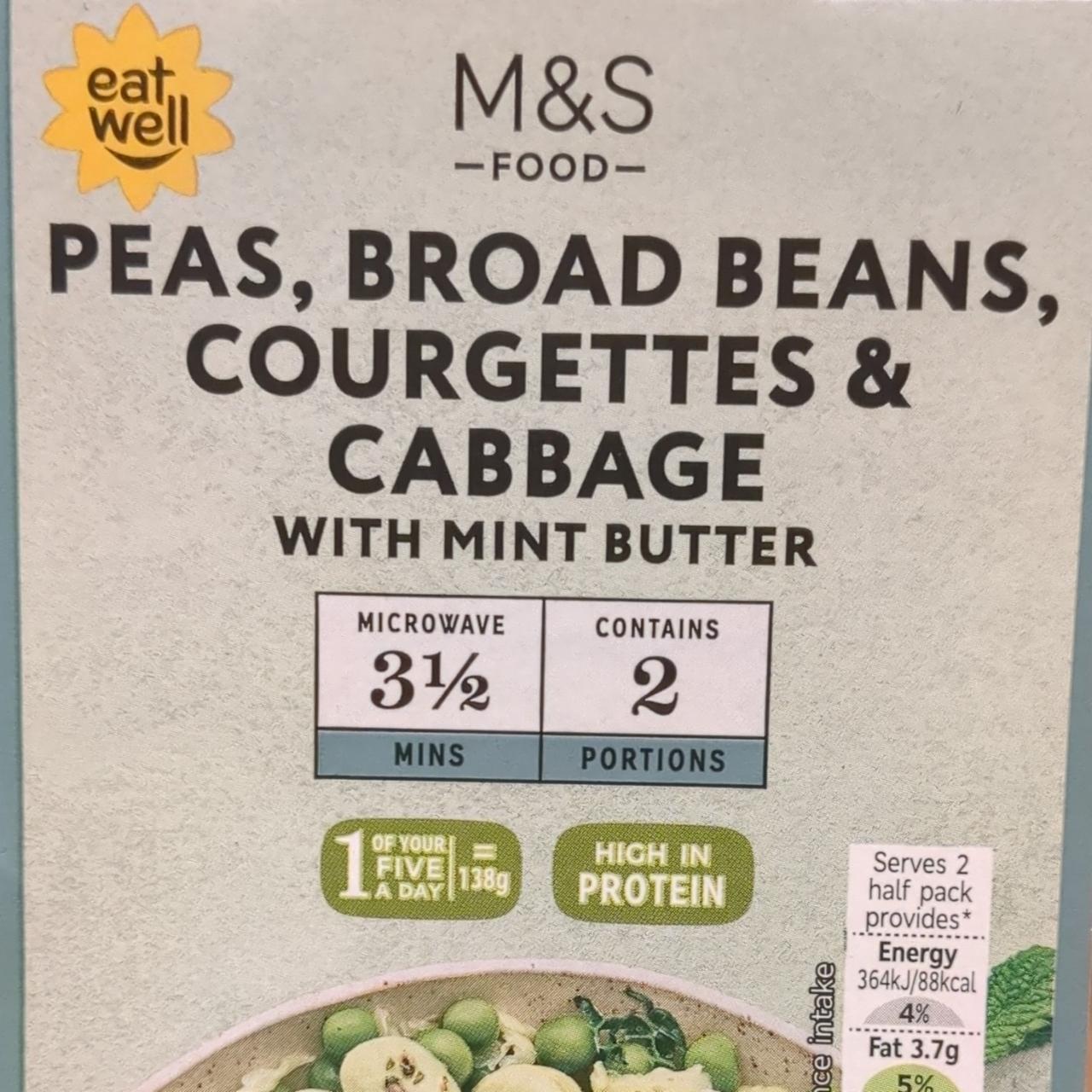 Fotografie - Peas, broad beans, courgetted & cabbage M&S Food