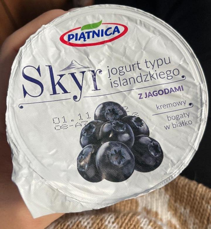 Fotografie - Skyr jogurt typu islandzkiego z jagodami Piątnica