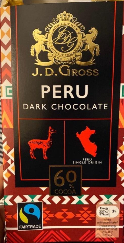 Fotografie - Peru Dark chocolate 60% cocoa J. D. Gross