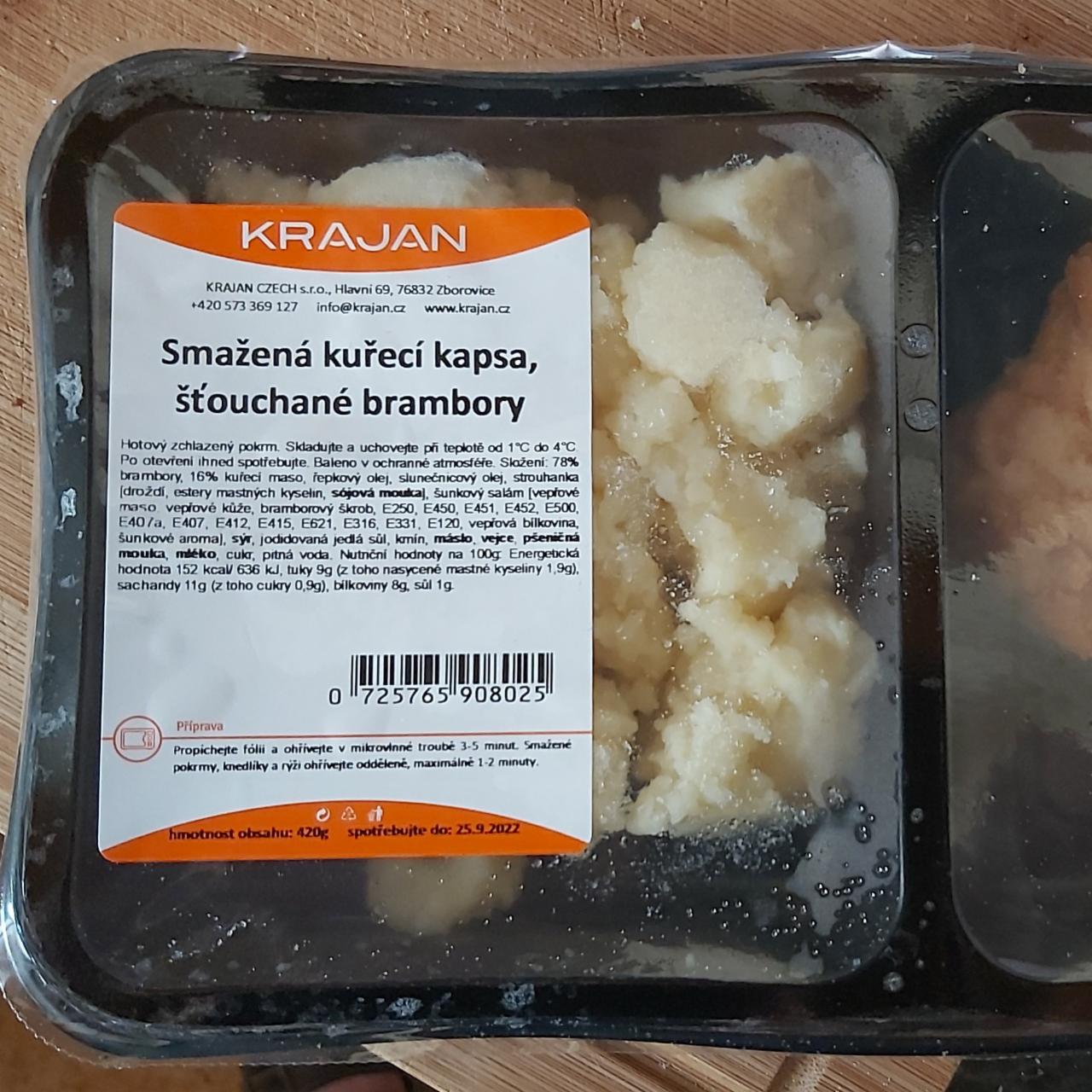 Fotografie - Smažená kuřecí kapsa, šťouchané brambory Krajan