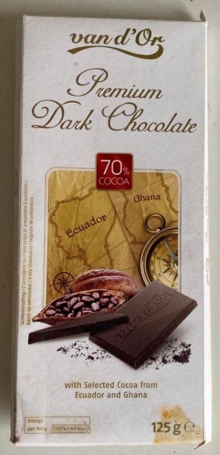 Fotografie - Premium Dark Chocolate 70% cocoa Van d'Or