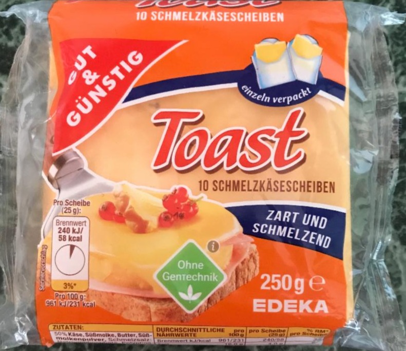 Fotografie - 10 Schmelzkäsescheiben Toast Gut & Günstig