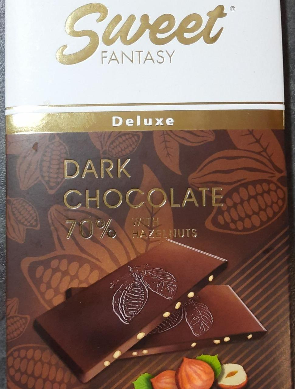 Fotografie - Deluxe Dark chocolate 70% with hazelnuts Sweet fantasy