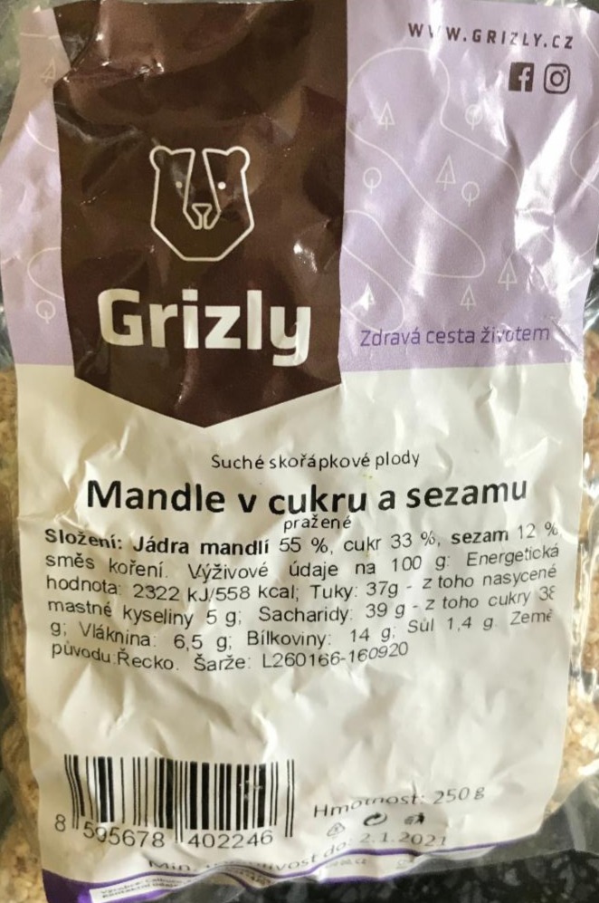 Fotografie - Mandle v cukru a sezamu Grizly