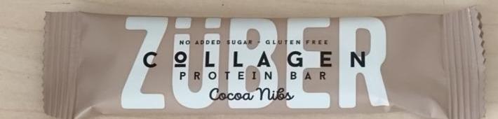 Fotografie - Collagen protein bar cocoa nibs Zuber
