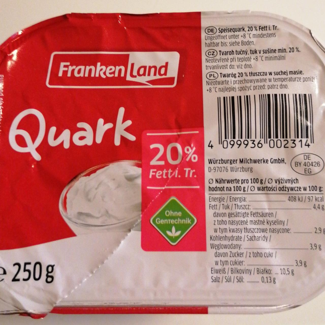 Fotografie - Quark 20% Fett FrankenLand