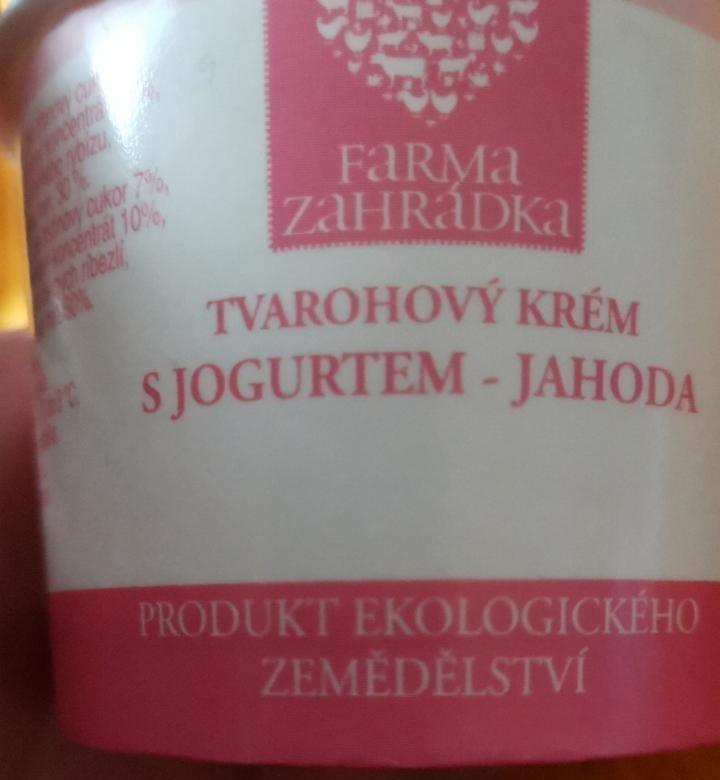 Fotografie - Bio Tvarohový krém s jogurtem jahoda Farma Zahrádka